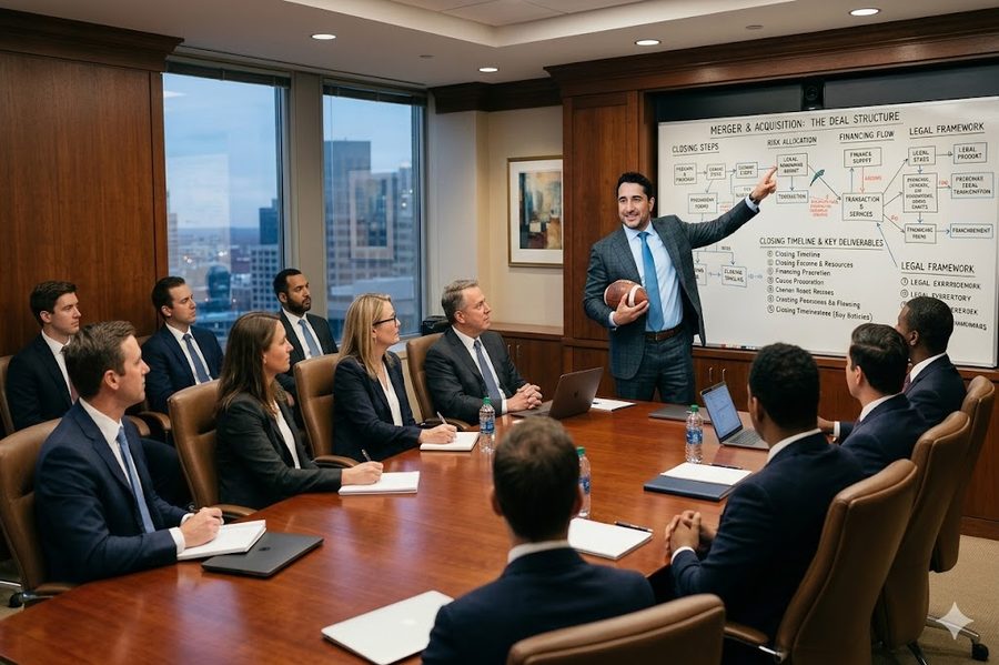 Corporate Quarterback in boardroom