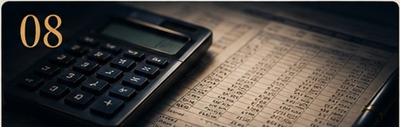 A calculator resting on financial statements used to work out a working capital adjustment