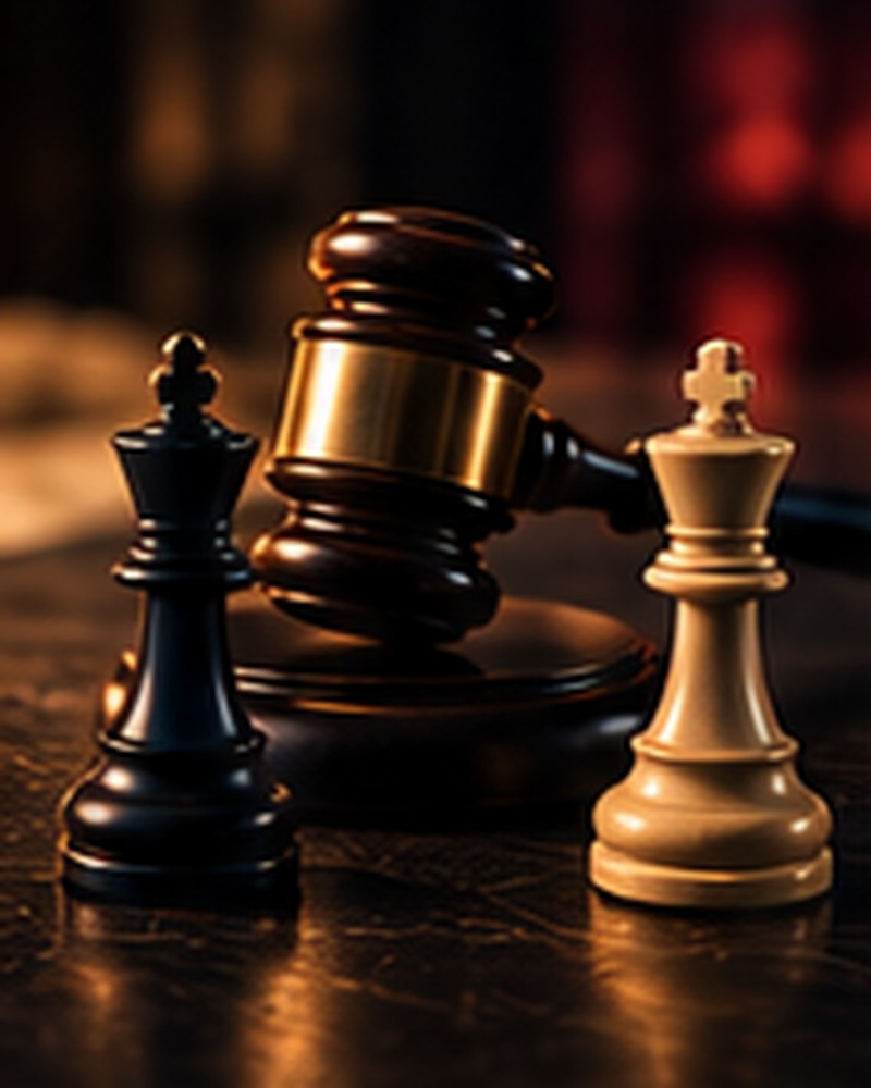 A dispute resolution clause beside a gavel and arbitration documents